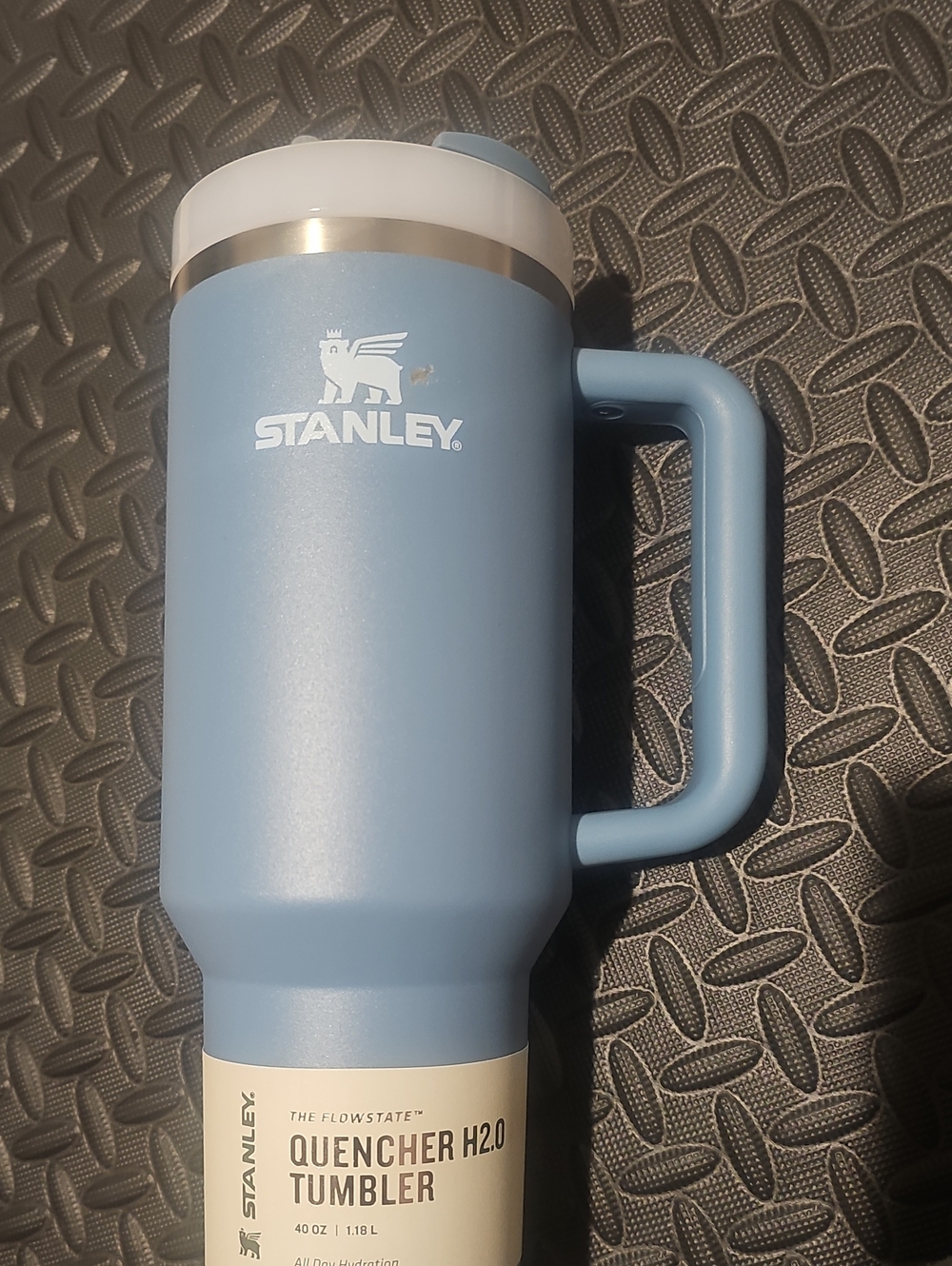 Blue 40 Oz Stanley With Straw